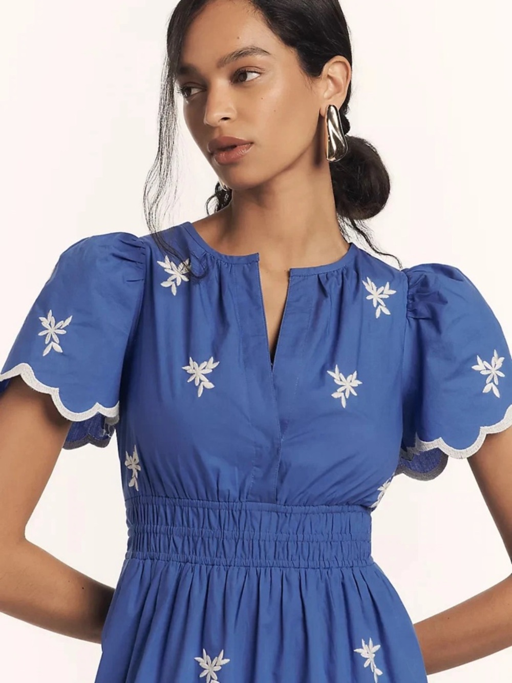 Anthropologie The Somerset Maxi Dress Embroidered Blue Size Medium - Picture 2 of 5